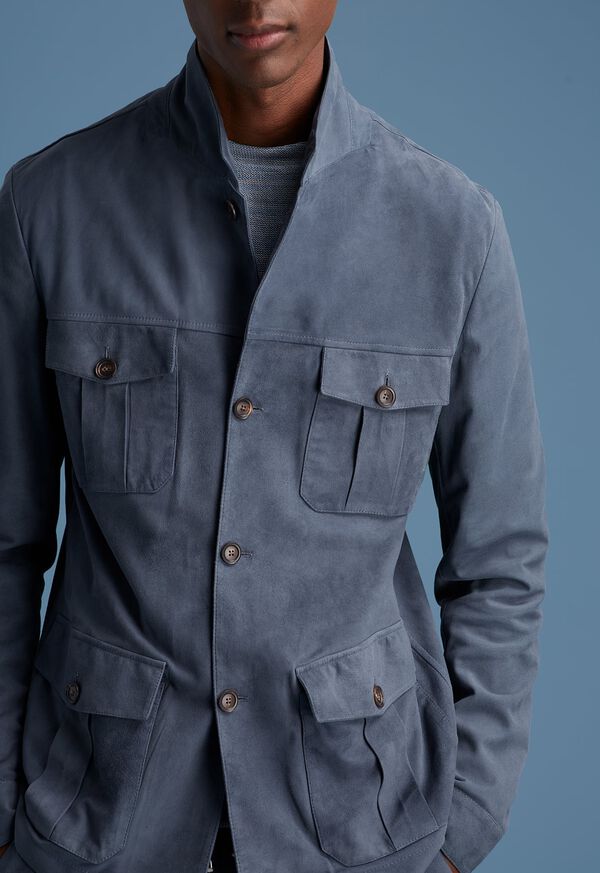 Paul Stuart Suede Safari Jacket Detail  , image 1